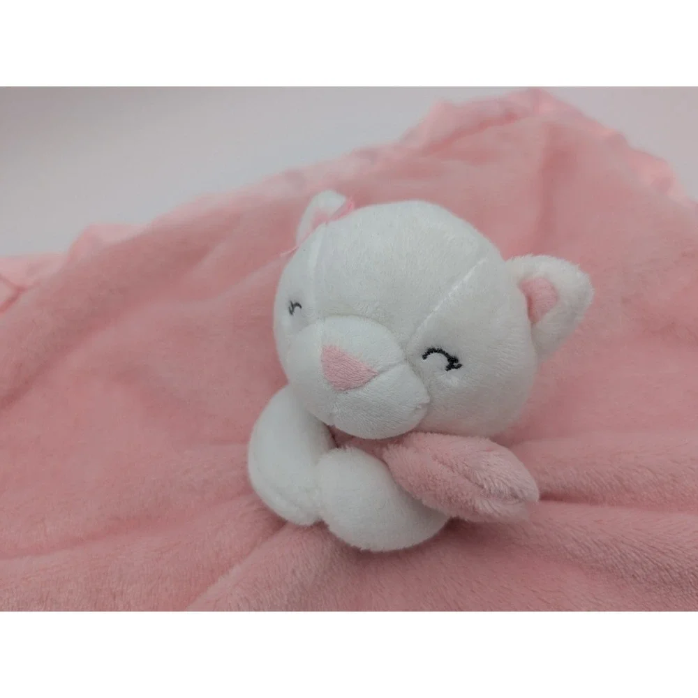 Carters White Cat‎ Kitten Lovey Pink Security Blanket 2018 Stuffed Animal Toy